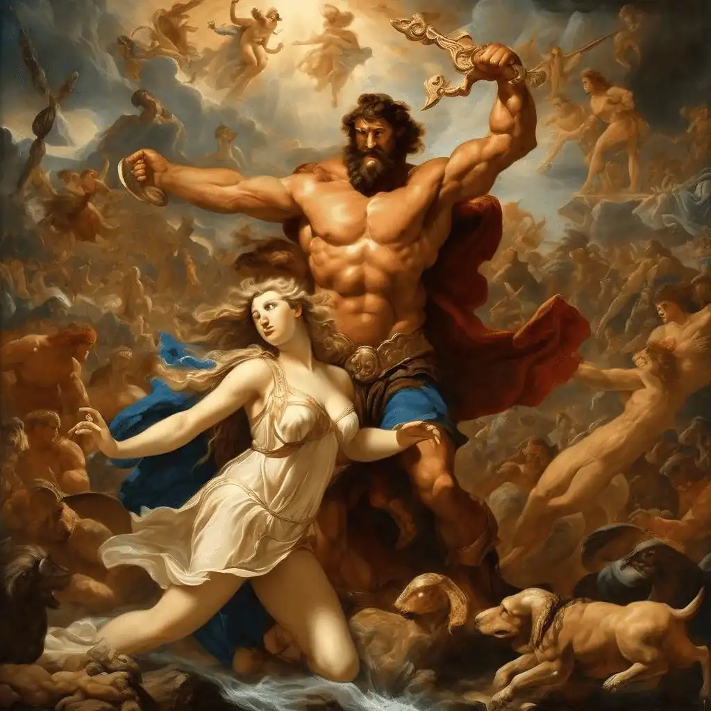 Hercules and Onphale – Domenico Fiasella